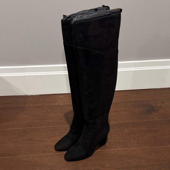 NWOT DKNY Black Suede Sloane Over the Knee Women's Boots Size 9